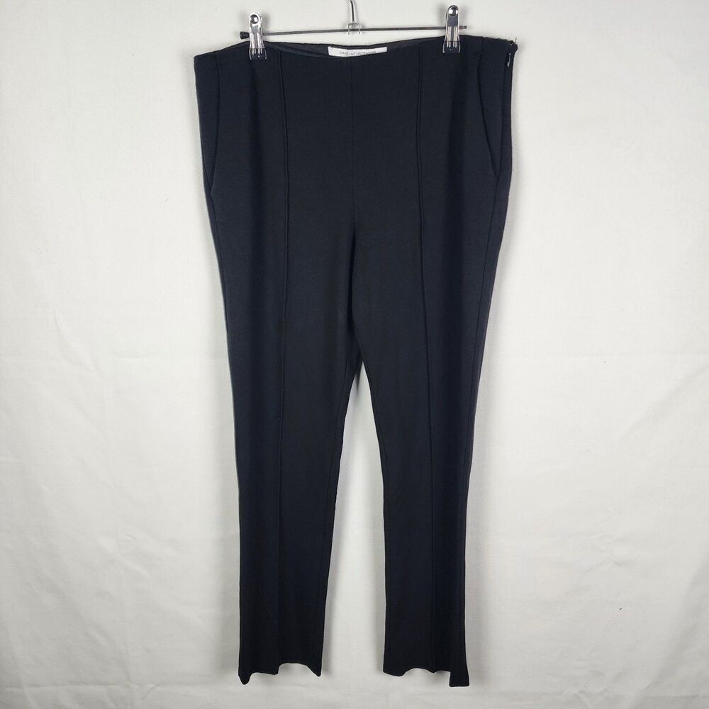 Diane Von Furstenberg Black Front Seam Size Zip Skinny Ankle Pants Size 10 Work
